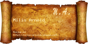 Milis Arnold névjegykártya