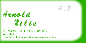 arnold milis business card